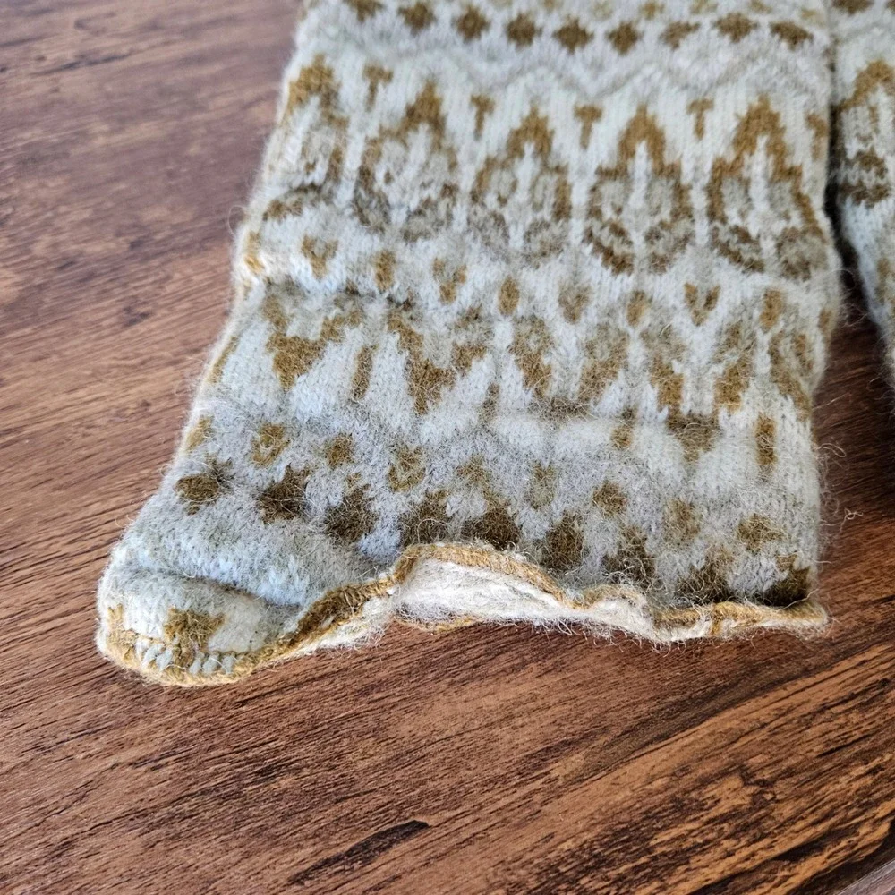 Vintage Iceland Scandinavian Made in Sweden LambsWool Leg Warmers Fair Isle
